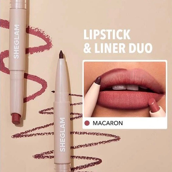 خط لب و رژ لب دو سر شیگلم رنگ macaron